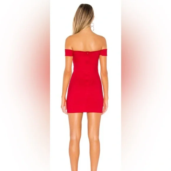 Superdown Off Shoulder Red Mini dress - Picture 2 of 8